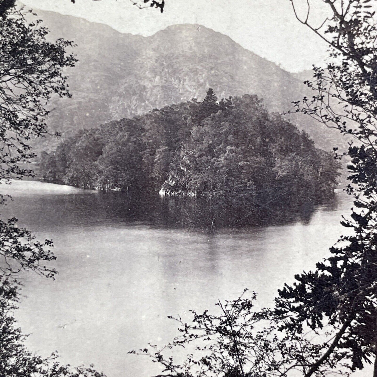 Ellen's Isle Island Loch Katrine Stereoview Scotland Antique c1867 X4059