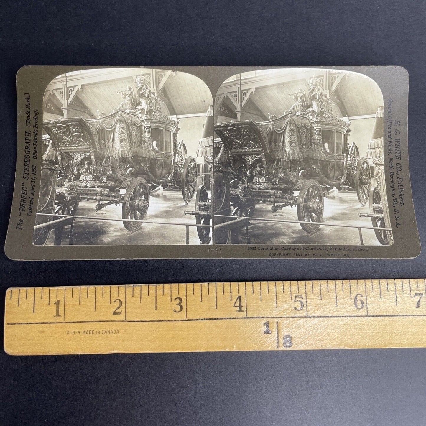 Antique 1901 Stage Coach Charles II Paris France Stereoview Photo Card P947