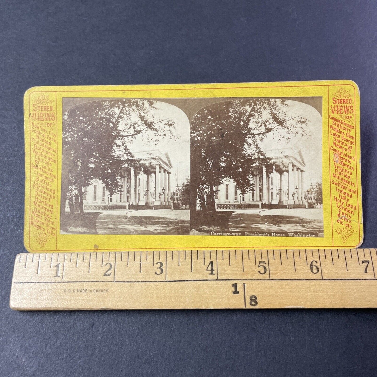 Antique 1870s The White House Washington DC Stereoview Photo Card P381-17