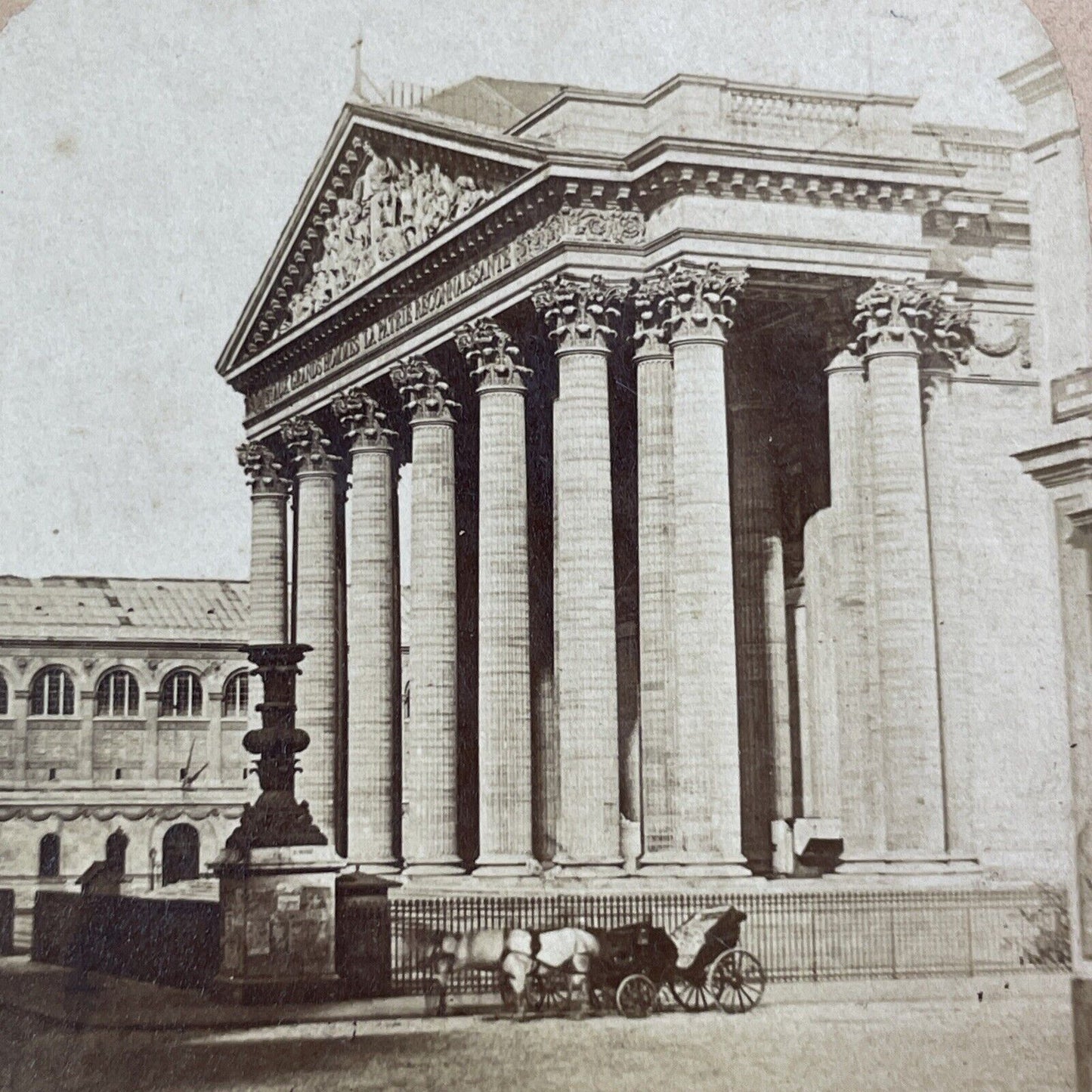 The Pantheon Paris France Stereoview Early View Antique c1855 X4056