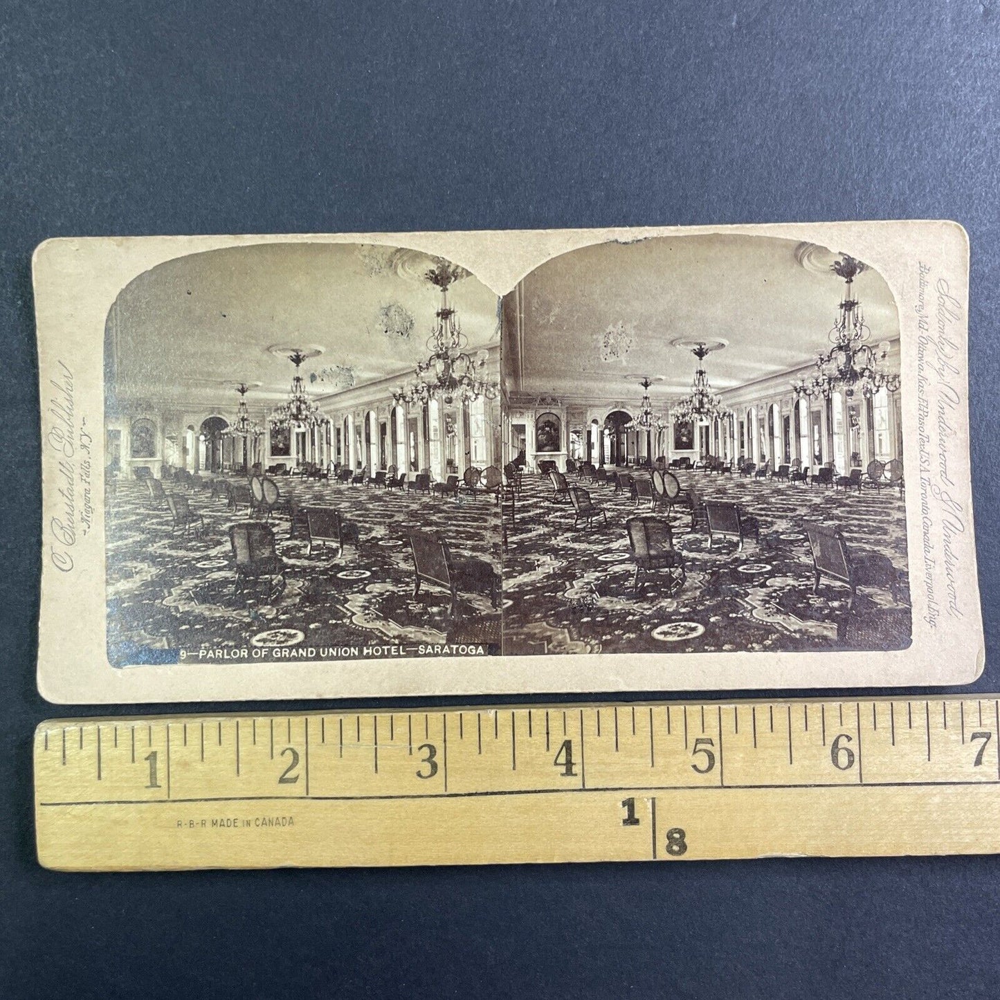 Grand Union Hotel Saratoga Springs NY Stereoview Charles Bierstadt c1880 Y1196