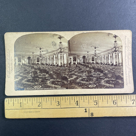 Grand Union Hotel Saratoga Springs NY Stereoview Charles Bierstadt c1880 Y1196