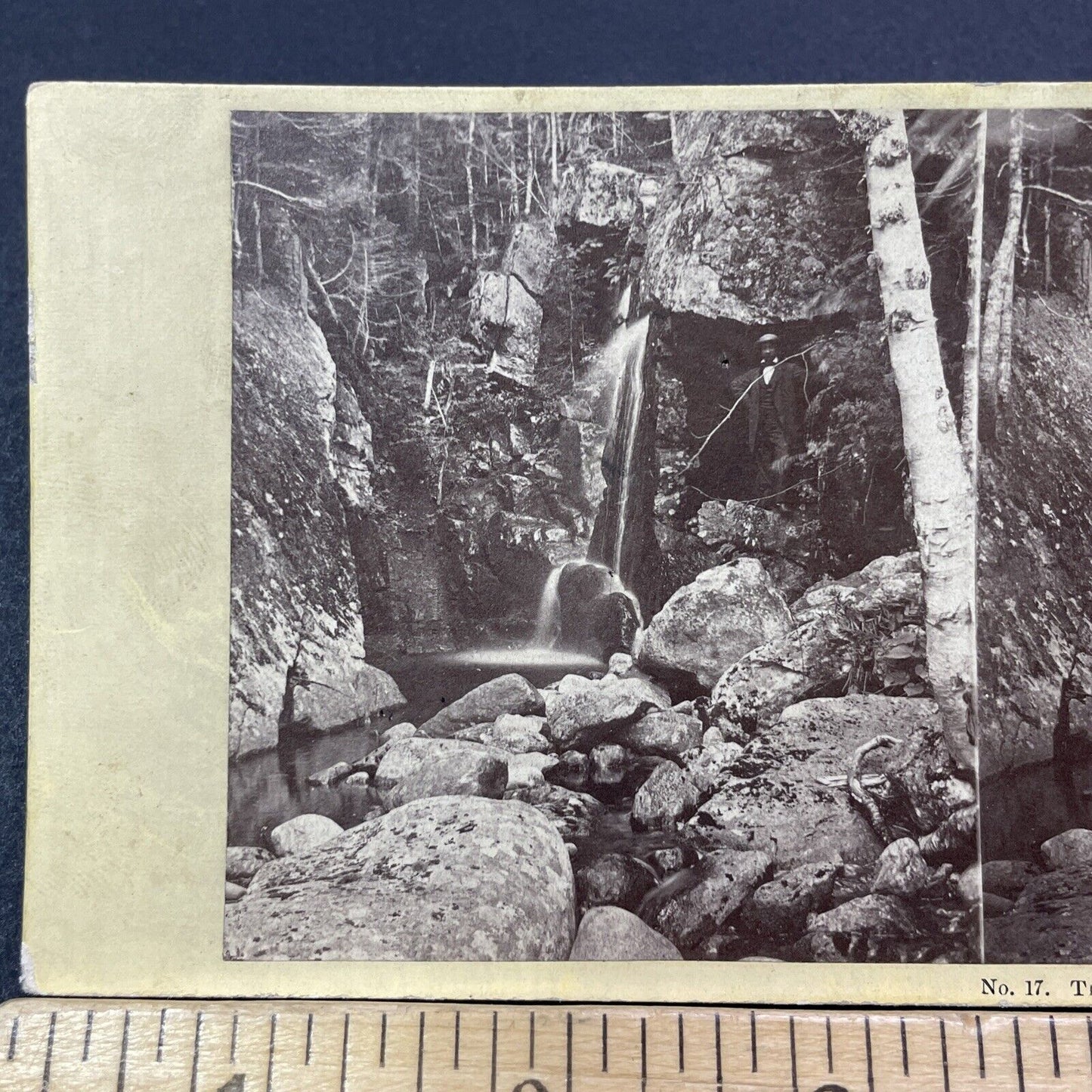 Antique 1860s Thompson Falls Jackson New Hampshire Stereoview Photo Card V2024