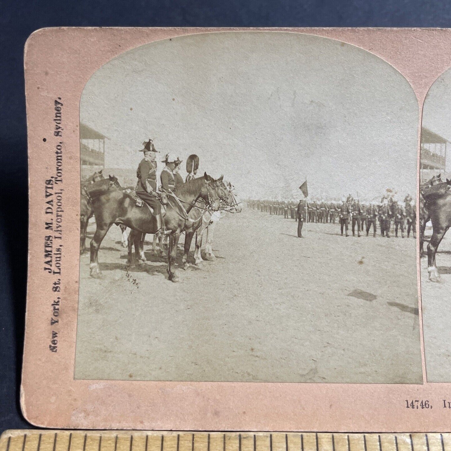 Antique 1902 Canadian Army Woodbine Racetrack Stereoview Photo Card P5571