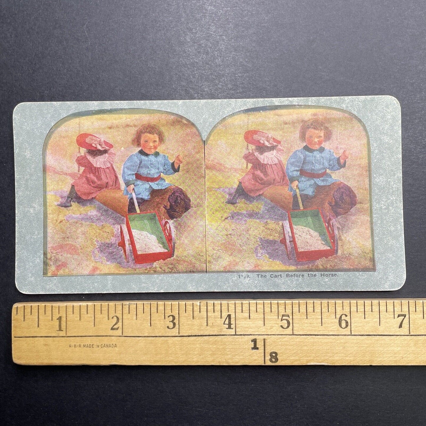 Antique 1898 Children Playing In A Sandbox Stereoview Photo Card P1218