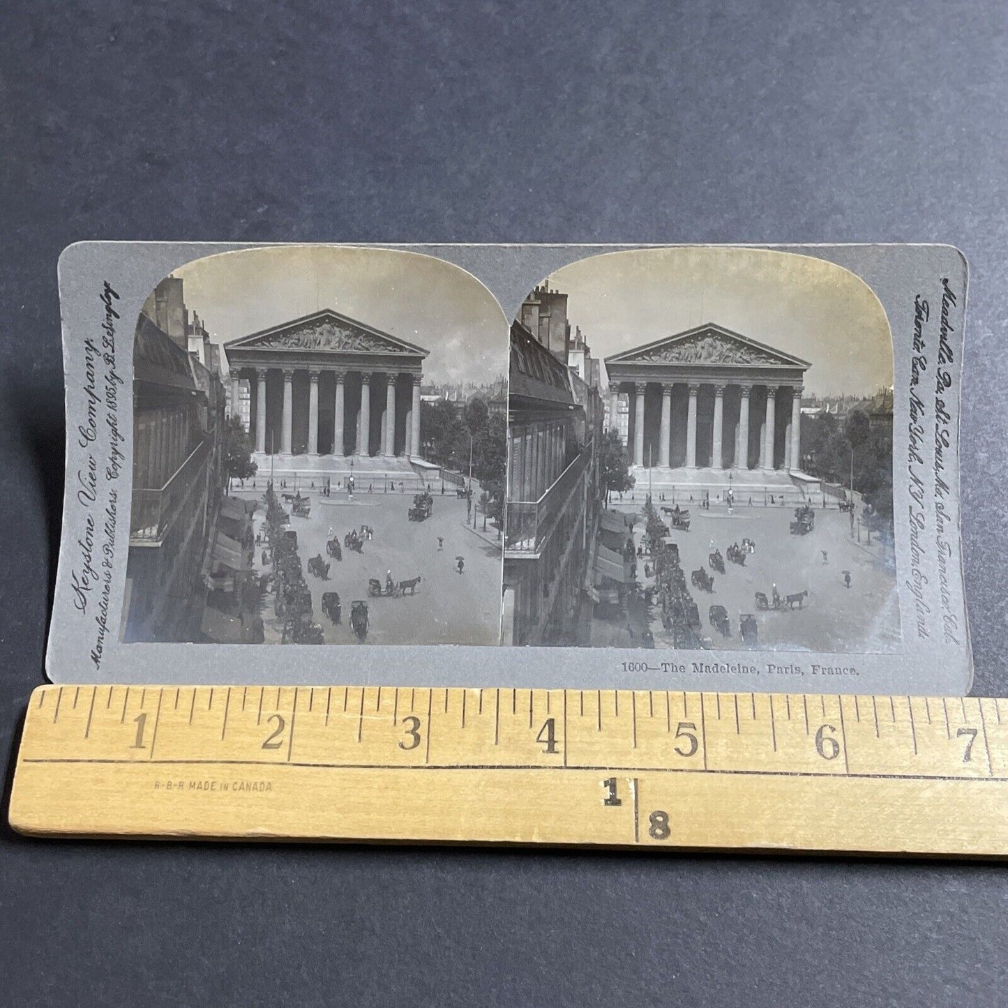 Antique 1895 The Madeleine In Paris France Stereoview Photo Card P5139