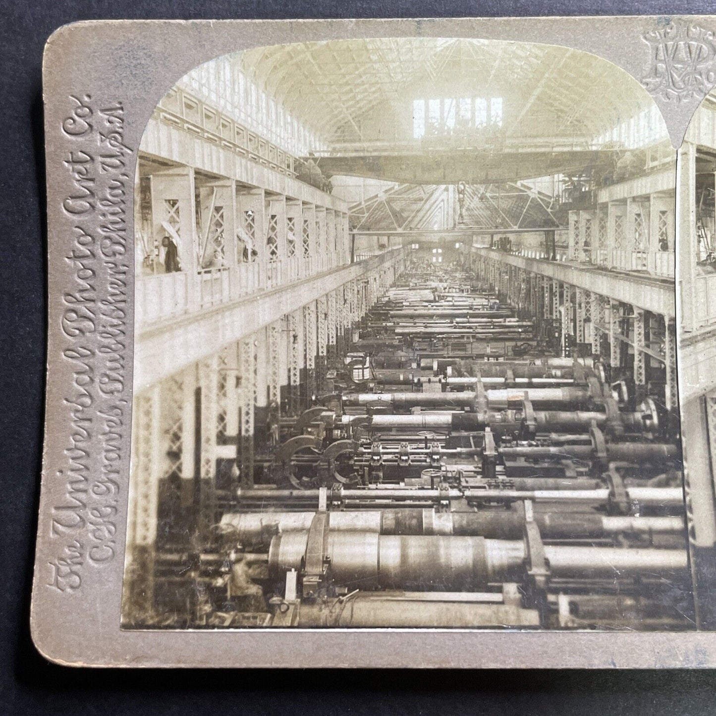 Antique 1901 Navy Deck Gun Manufacturing Washington Stereoview Photo Card P1426