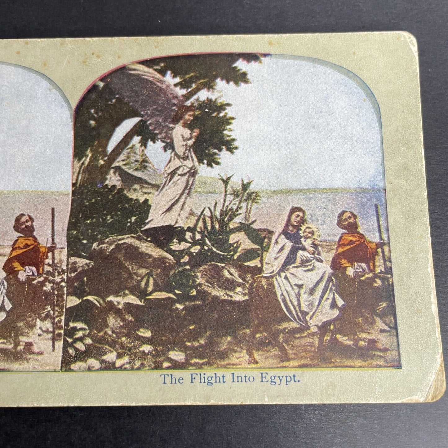 Antique 1902 Mary Mother Of Jesus Flees To Egypt Stereoview Photo Card P1069