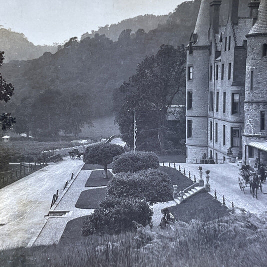 Antique 1897 Trossach's Hotel Castle Scotland Stereoview Photo Card V2854