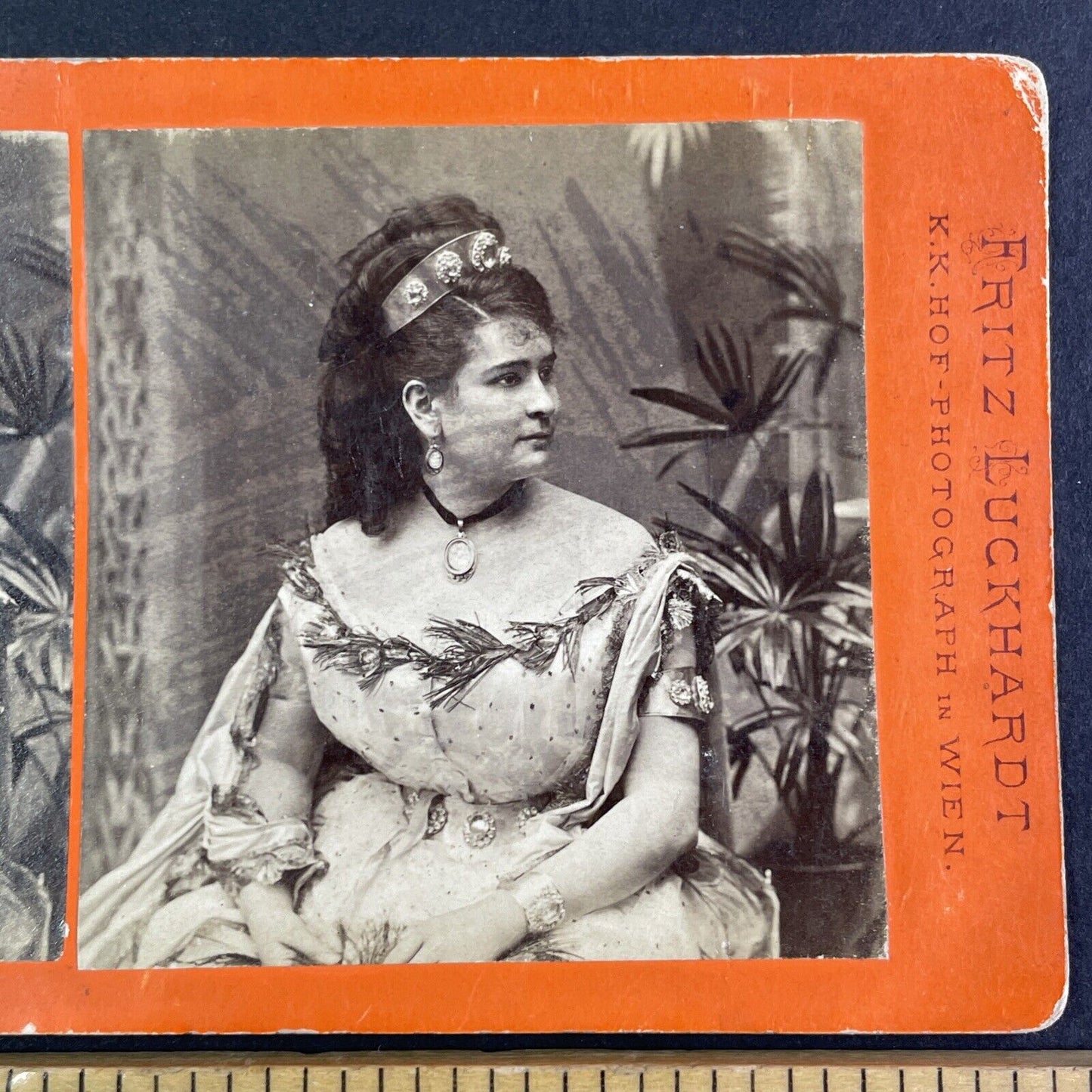 Actress Opera Singer from Vienna Austria Stereoview Fritz Luckhardt c1870s Y2256