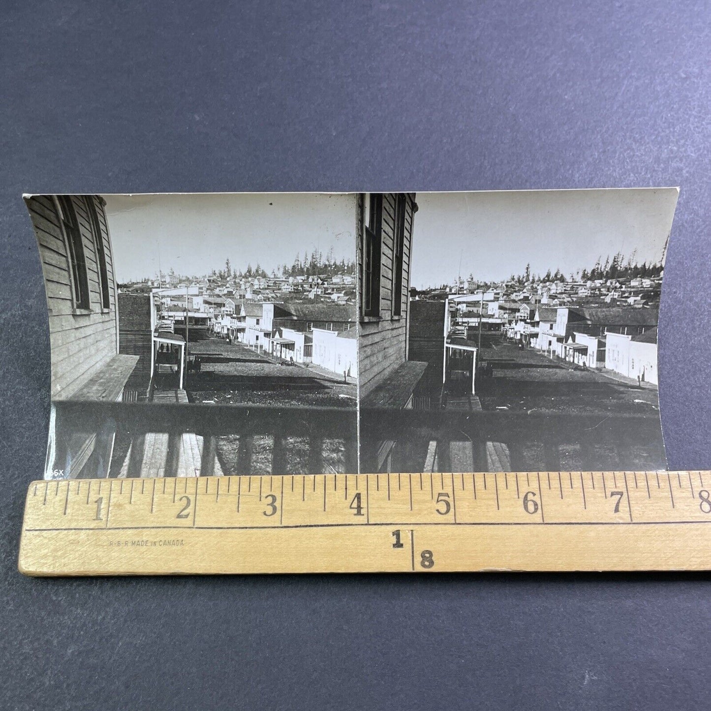 Seattle Washington Town Center Stereoview Original Celluloid Photo c1870s Y473