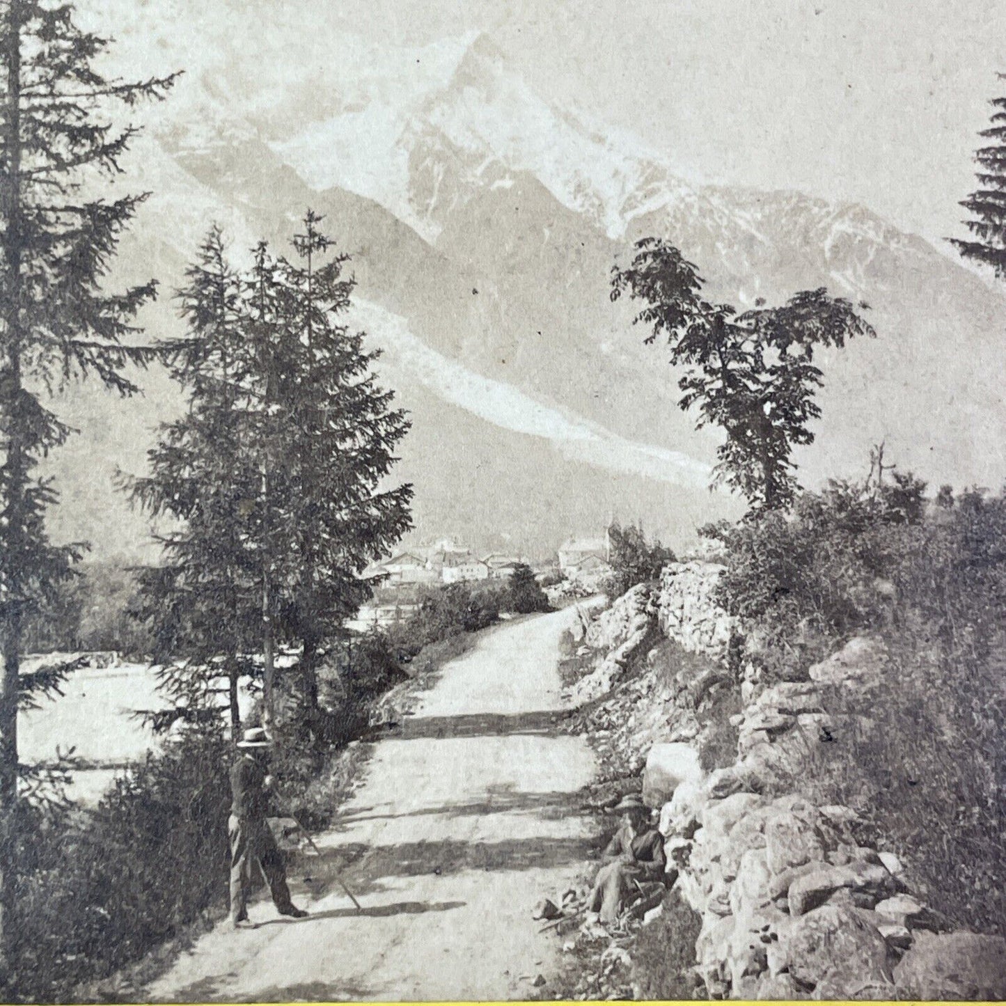 The Road To Chamonix France Stereoview William England Antique c1870s X4094