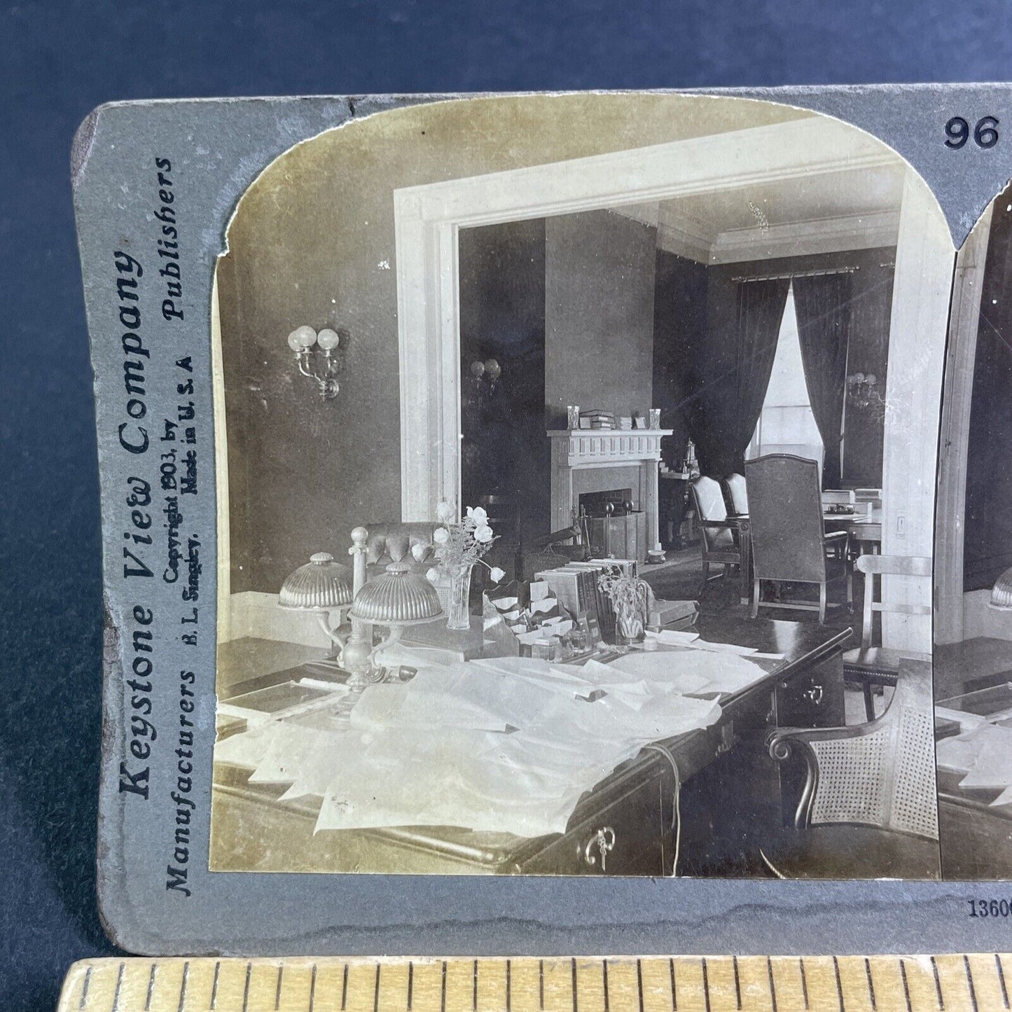 Antique 1903 Main Office White House Washington DC Stereoview Photo Card P2203