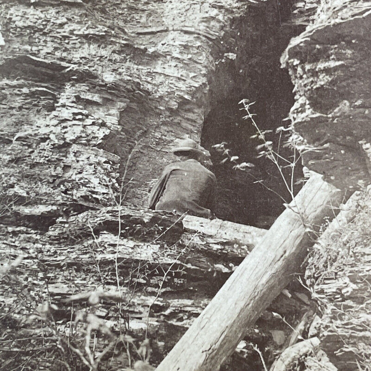 Otsego Lake Caverns Cooperstown New York Stereoview Antique c1872 X1614 CREASE