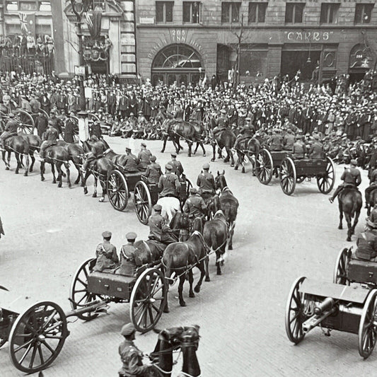 Antique 1918 Military Victory Parade London England Stereoview Photo Card P1811