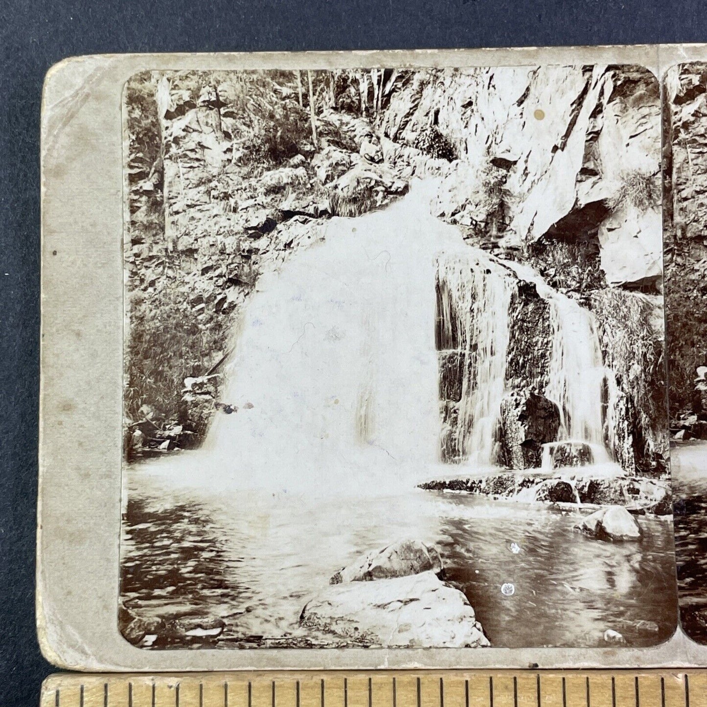 Kamyshlinsky Waterfall Altai Russia Stereoview Tomashkevich Antique 1896 X2629