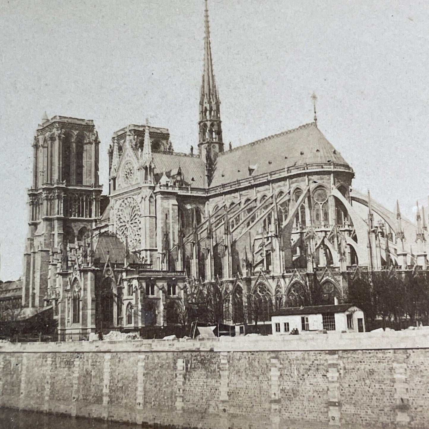 Notre Dame Cathedral Church Paris Stereoview Joseph Bates Antique c1865 X1544