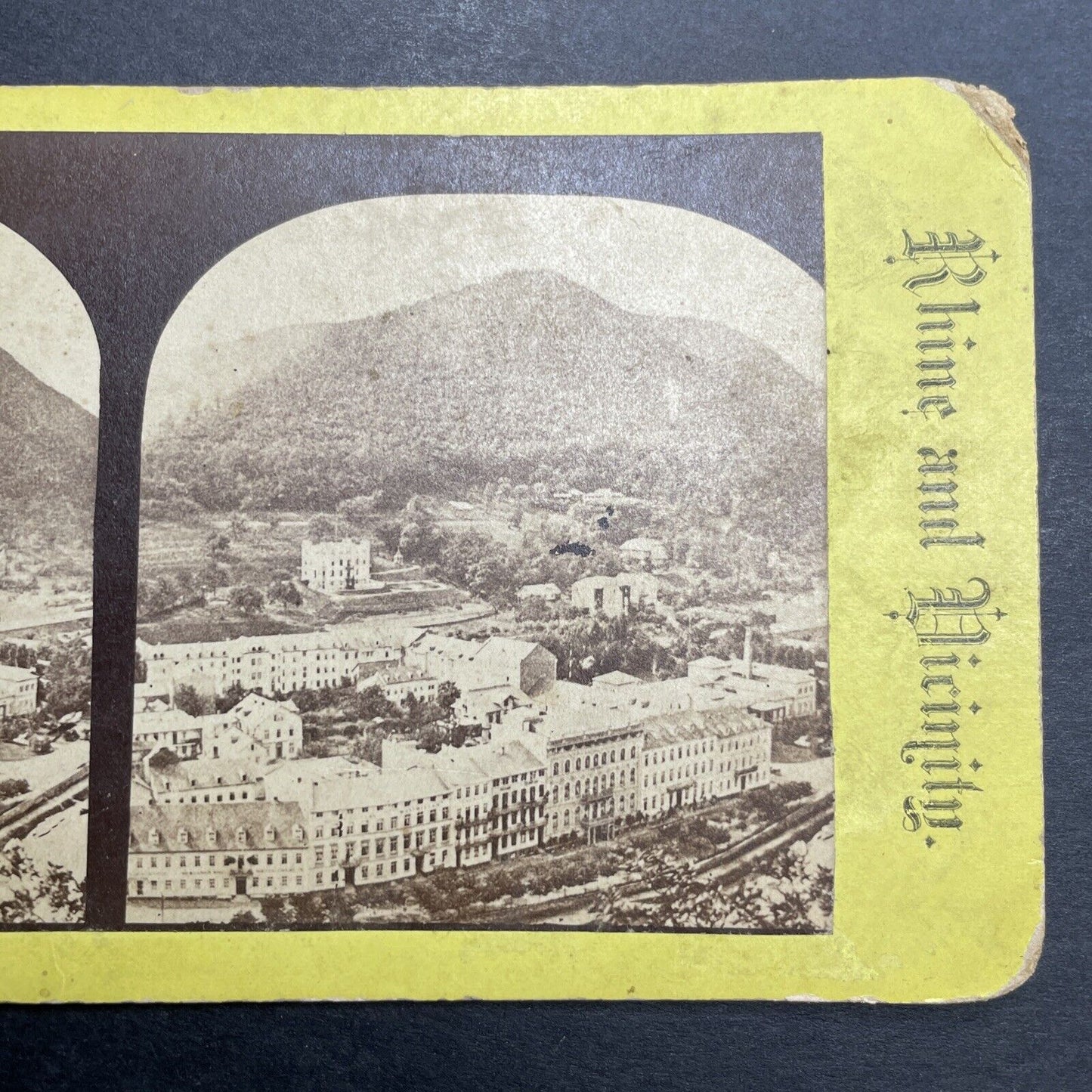 Antique 1860s Bad Ems River Lahn Germany Stereoview Photo Card P1202