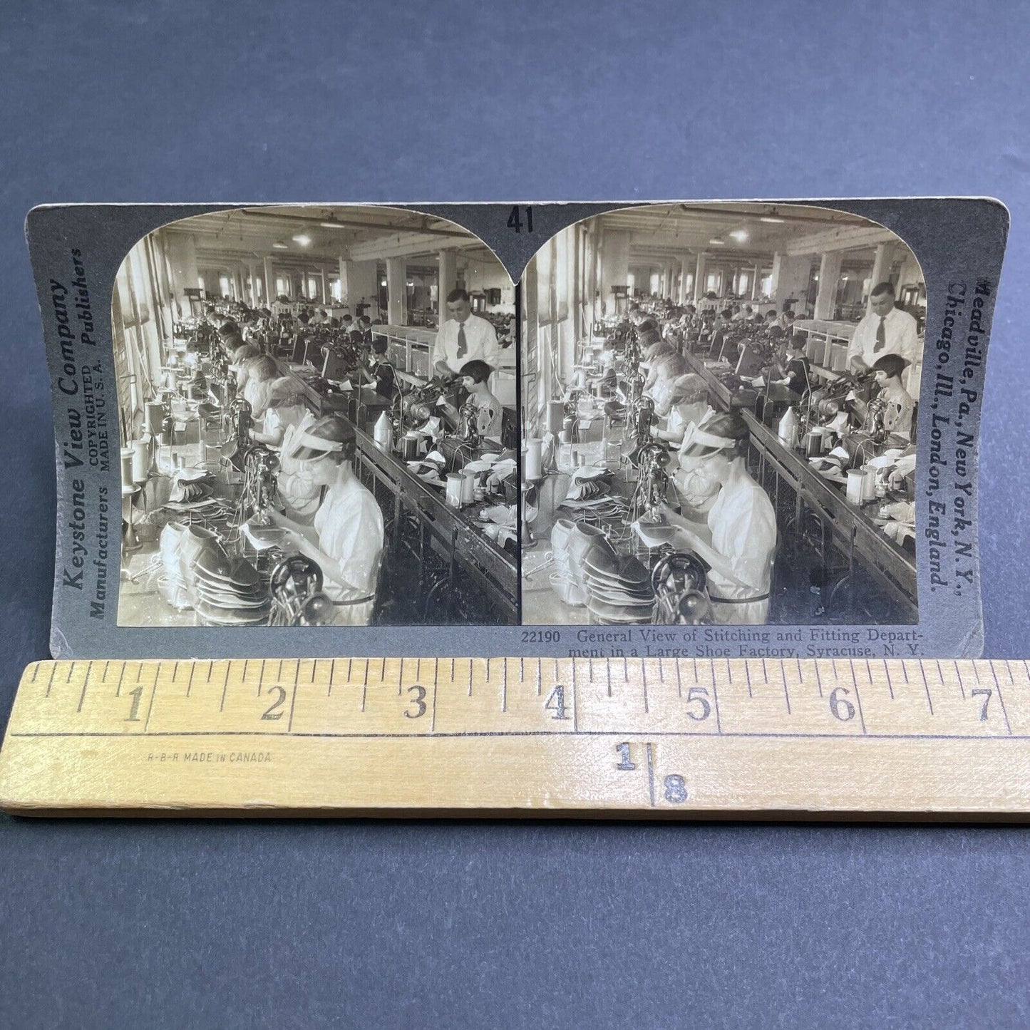 Antique 1920 Nettleton Shoe Factory Syracuse NY Stereoview Photo Card P1904