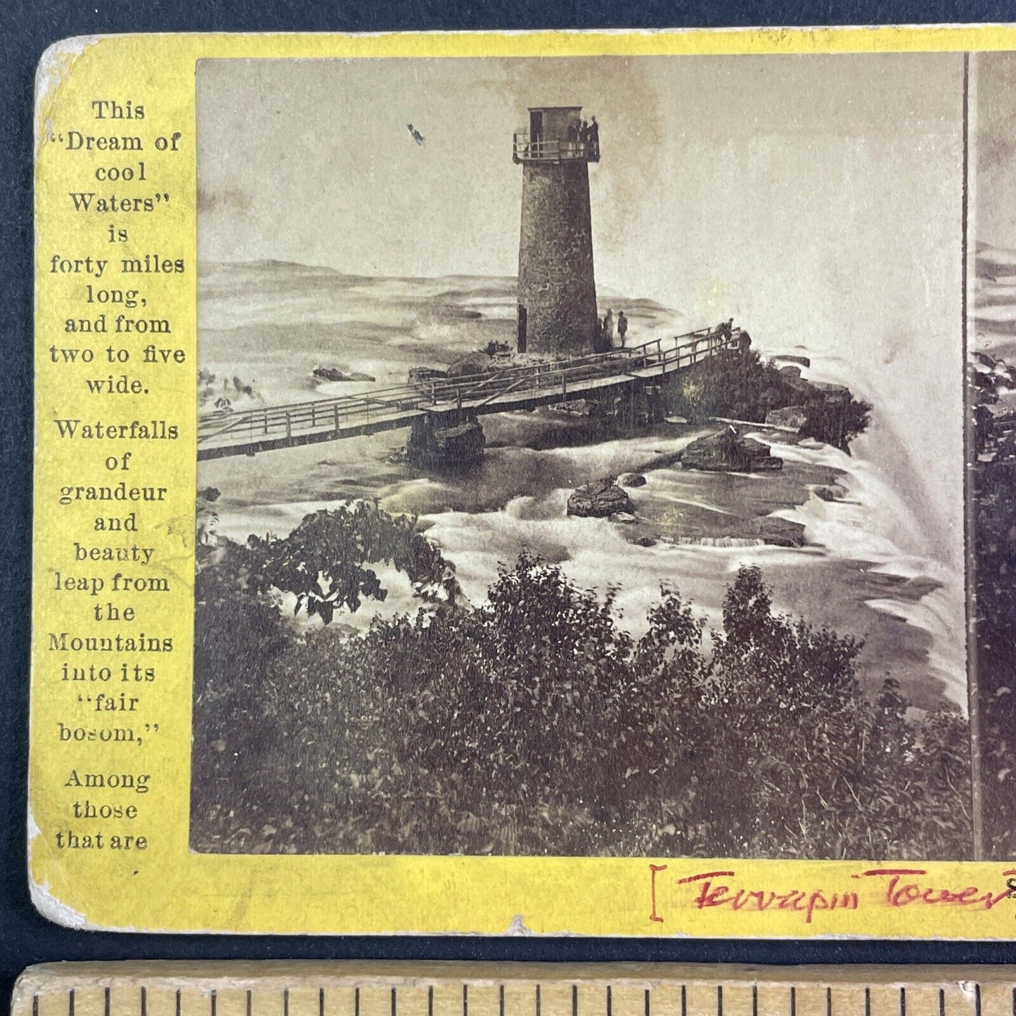 Terrapin Tower Niagara Falls New York Stereoview W.M. Chase Antique c1870s Y2620