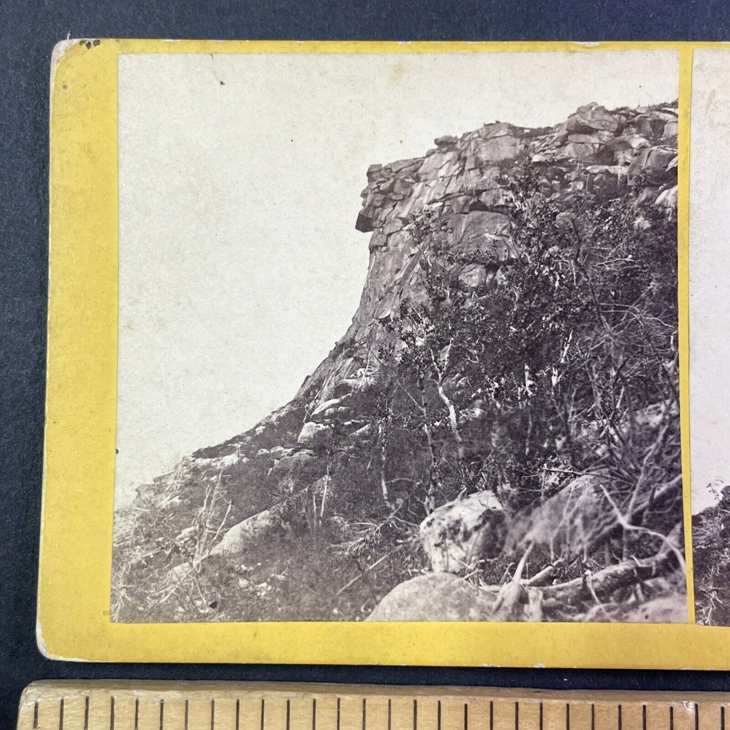 Old Man of the Mountain Franconia Notch Stereoview New Hampshire c1870s Y950