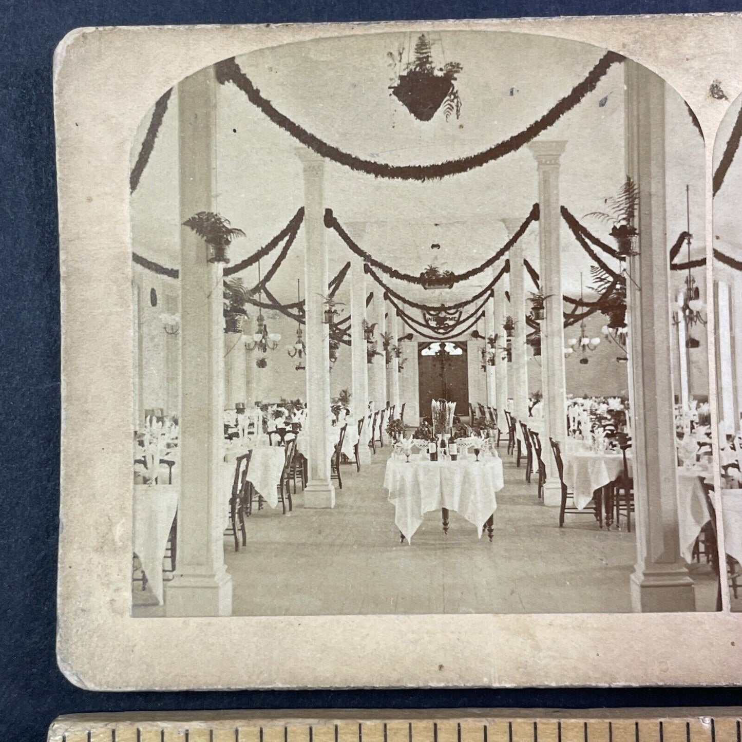 Fabyan House Dining Room New Hampshire Stereoview Antique c1880s Y907