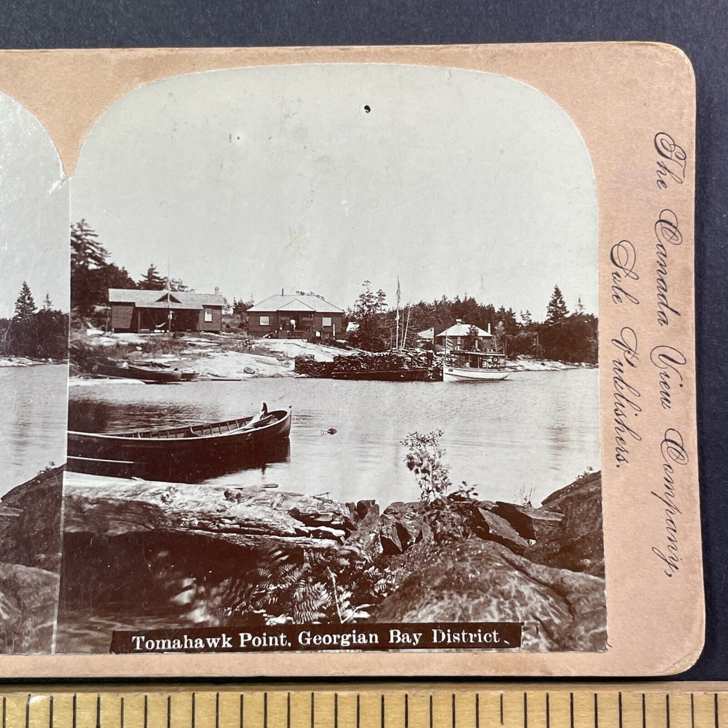 Honey Harbour Beausoleil Muskoka Ontario Canada Stereoview Antique c1899 Y484