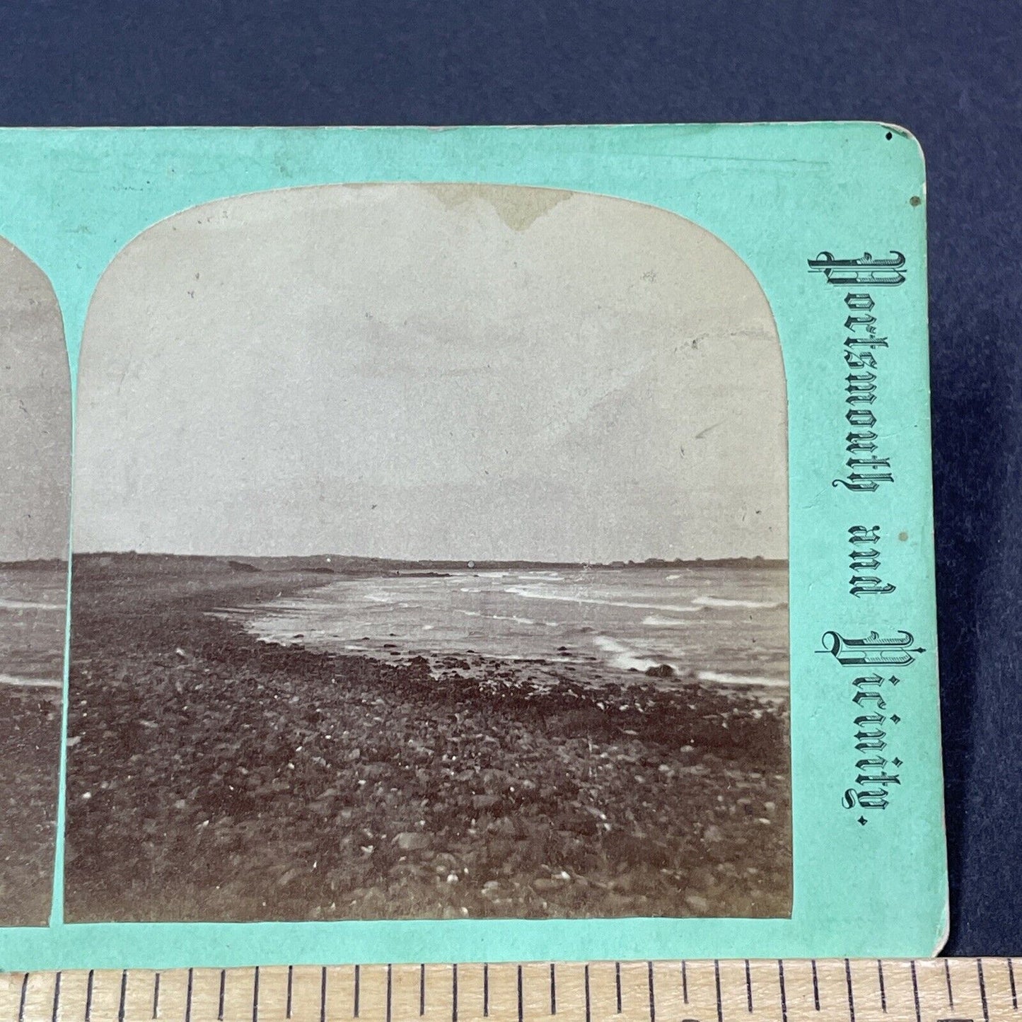 Antique 1860s Sawyer's Beach New Hampshire Stereoview Photo Card V2145