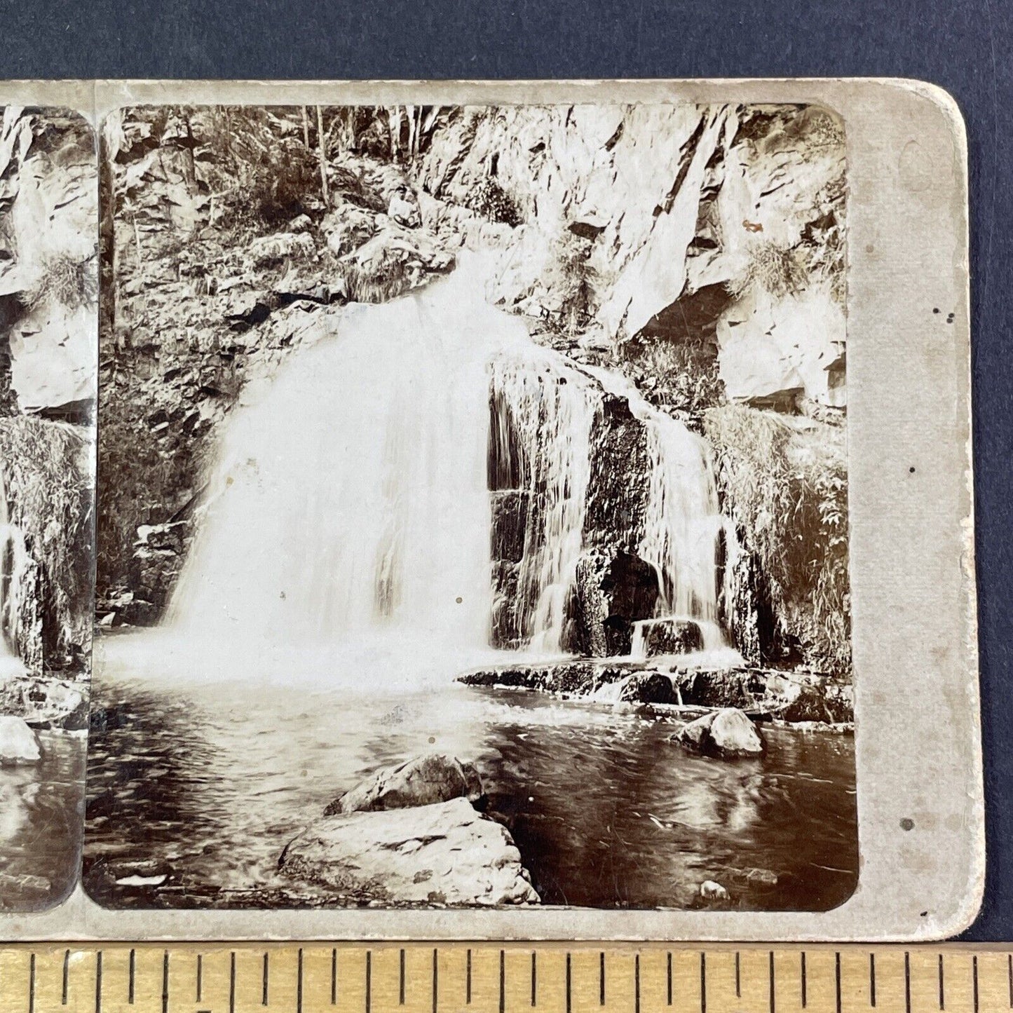 Kamyshlinsky Waterfall Altai Russia Stereoview Tomashkevich Antique 1896 X2629