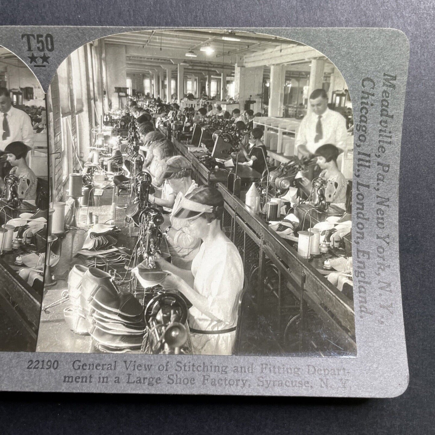 Antique 1920 Nettleton Shoe Factory Syracuse NY Stereoview Photo Card P1674