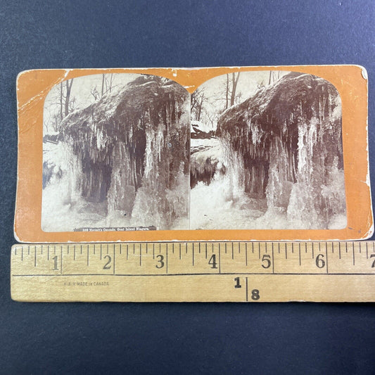 Hermit's Cave Cascade Niagara Falls NY Stereoview Antique c1875 X1300