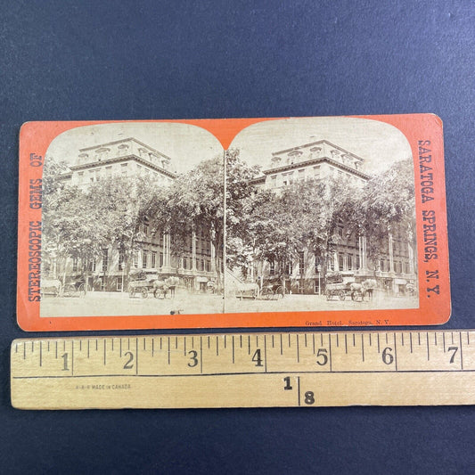 Grand Hotel Saratoga Springs New York Stereoview Antique c1860s Y1202