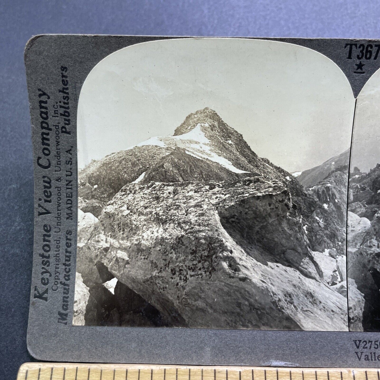 Antique 1910s Monte Leone Fletschorn Switzerland Stereoview Photo Card V3593