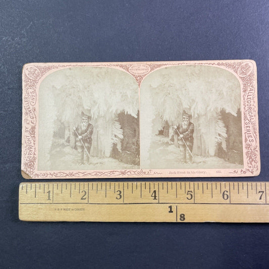 Cartoon Jack Frost In A Cave Stereoview F.G. Weller Antique c1875 X3632