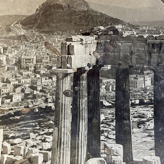 Antique 1920s Athens Greece City View Greek Stereoview Photo Card P4975