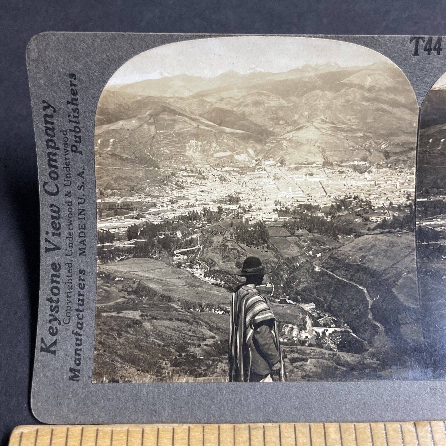 Antique 1920s Quito Ecuador City View Stereoview Photo Card P4862