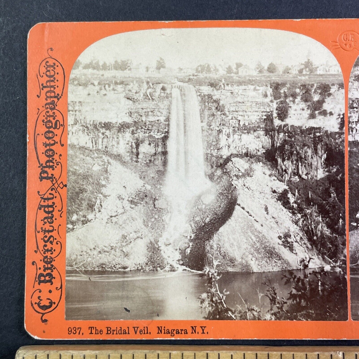 Niagara Bridal Falls before the Power Plant Stereoview Antique c1870s Y2244