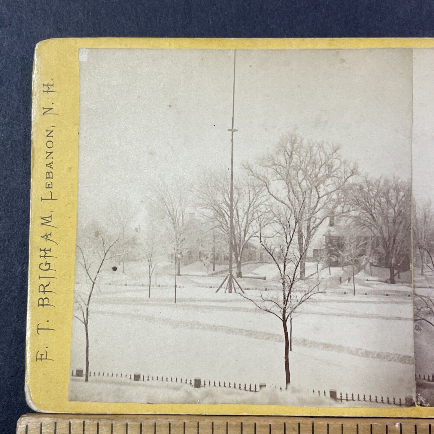 Lebanon New Hampshire Stereoview ET Brigham Photo Card Antique c1868 X928