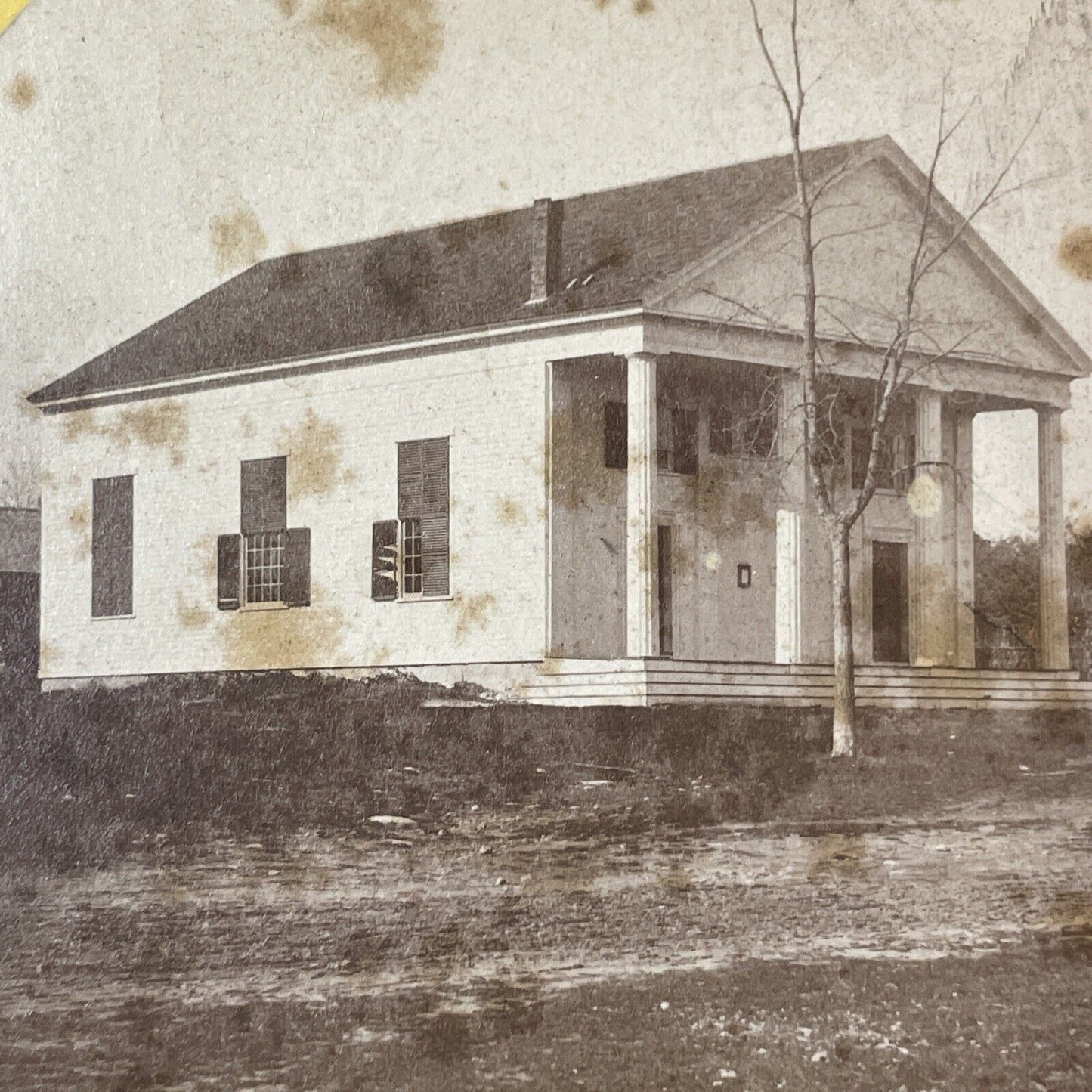 North Reading Congregational Church Stereoview William Hobbs Antique 1872 X889