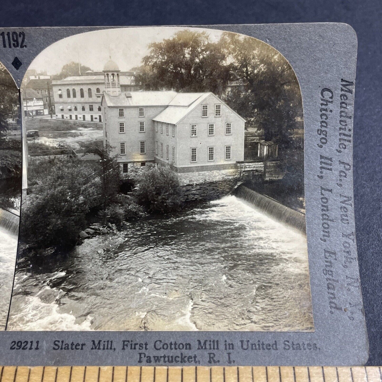 Antique 1910s Slater Cotton Mill Pawtucket RI Stereoview Photo Card P4906