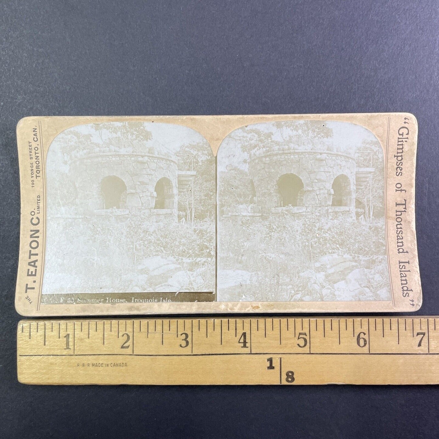 Iroquois Island Lookout Thousands Islands Stereoview Timothy Eaton c1890s Y1719
