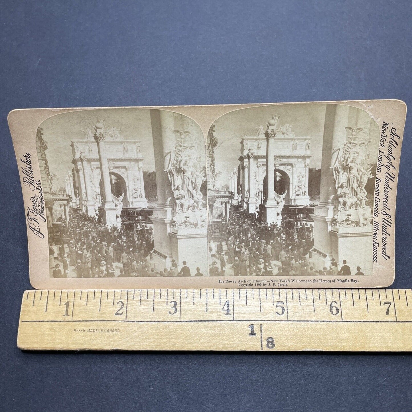 Antique 1899 Dewey Arch Madison Square Manhattan Stereoview Photo Card P1847