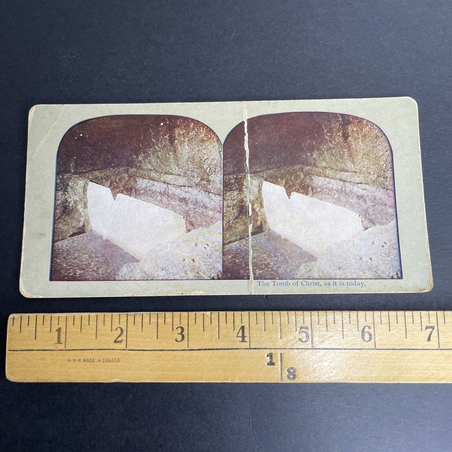 Antique 1902 The Tomb Of Christ DAMAGED Stereoview Photo Card P1074