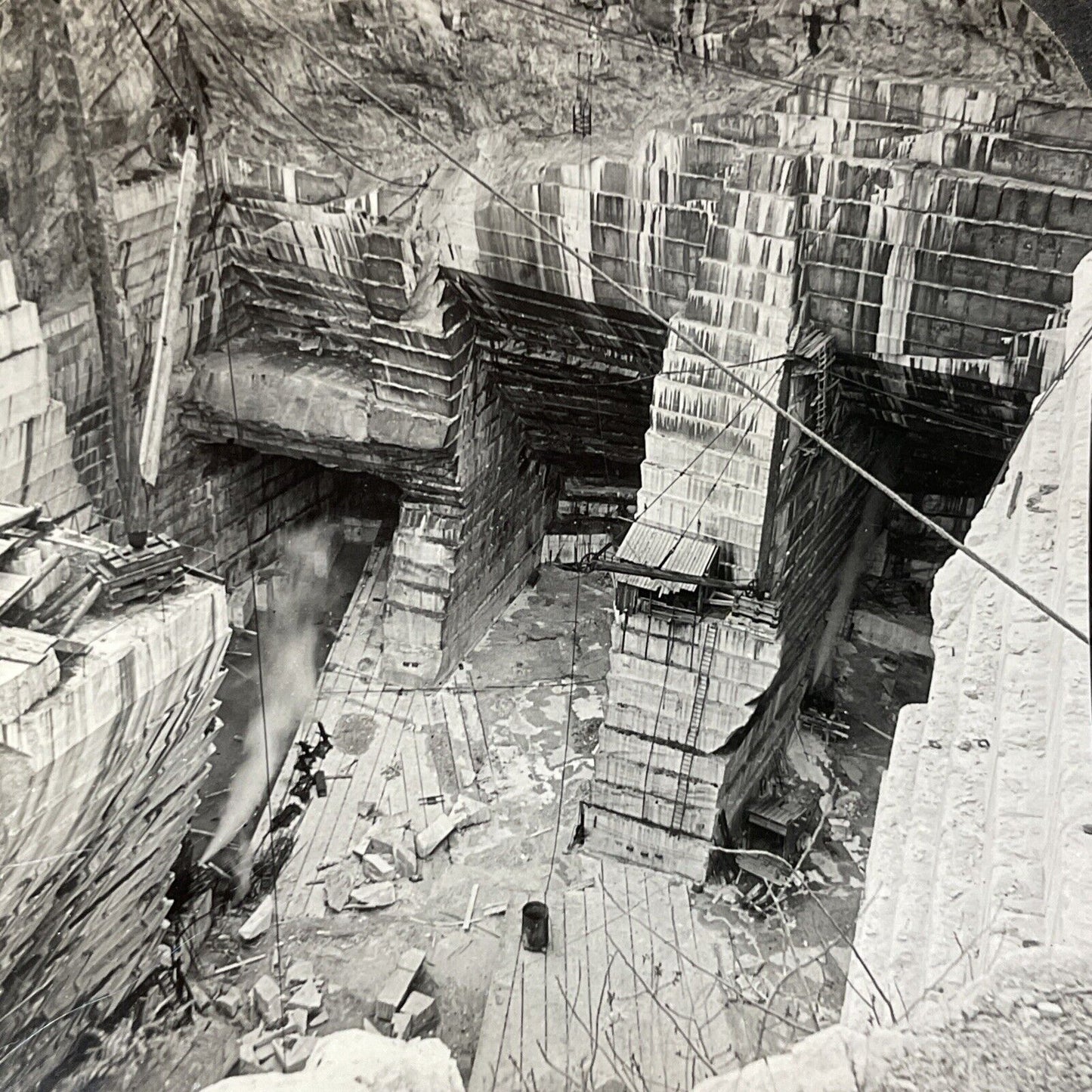 Antique 1910s Marble Quarry In Proctor Vermont Stereoview Photo Card V2631