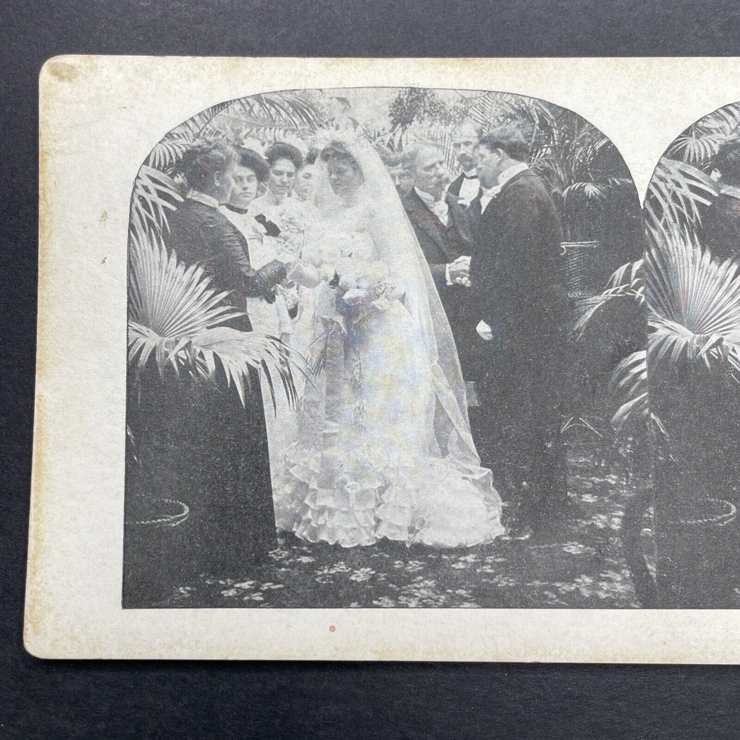 Antique 1905 Father And Groom At Wedding Stereoview Photo Card P580-023