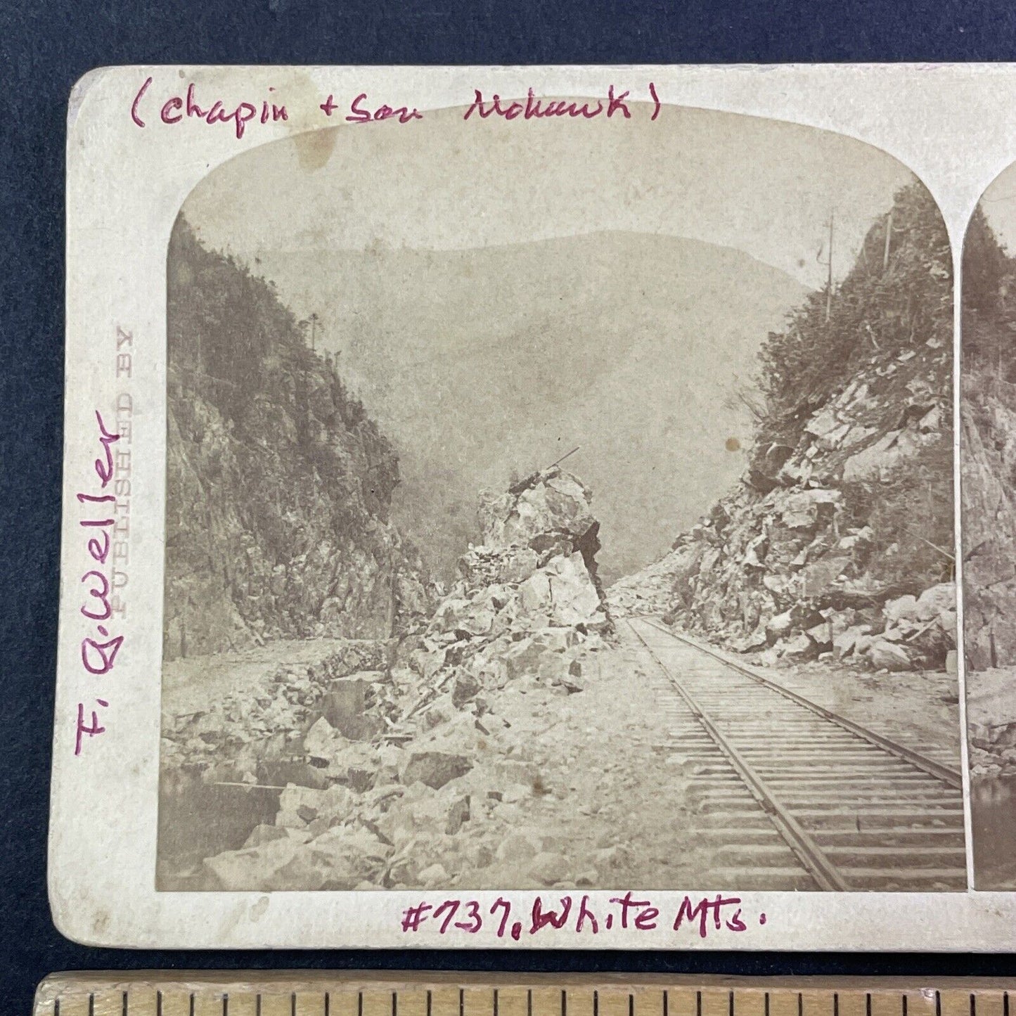 White Mountains Railroad New Hampshire Stereoview F.G. Weller c1880 Y511