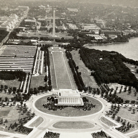 Antique 1920s Abraham Lincoln Memorial Washington DC Stereoview Photo Card V1866