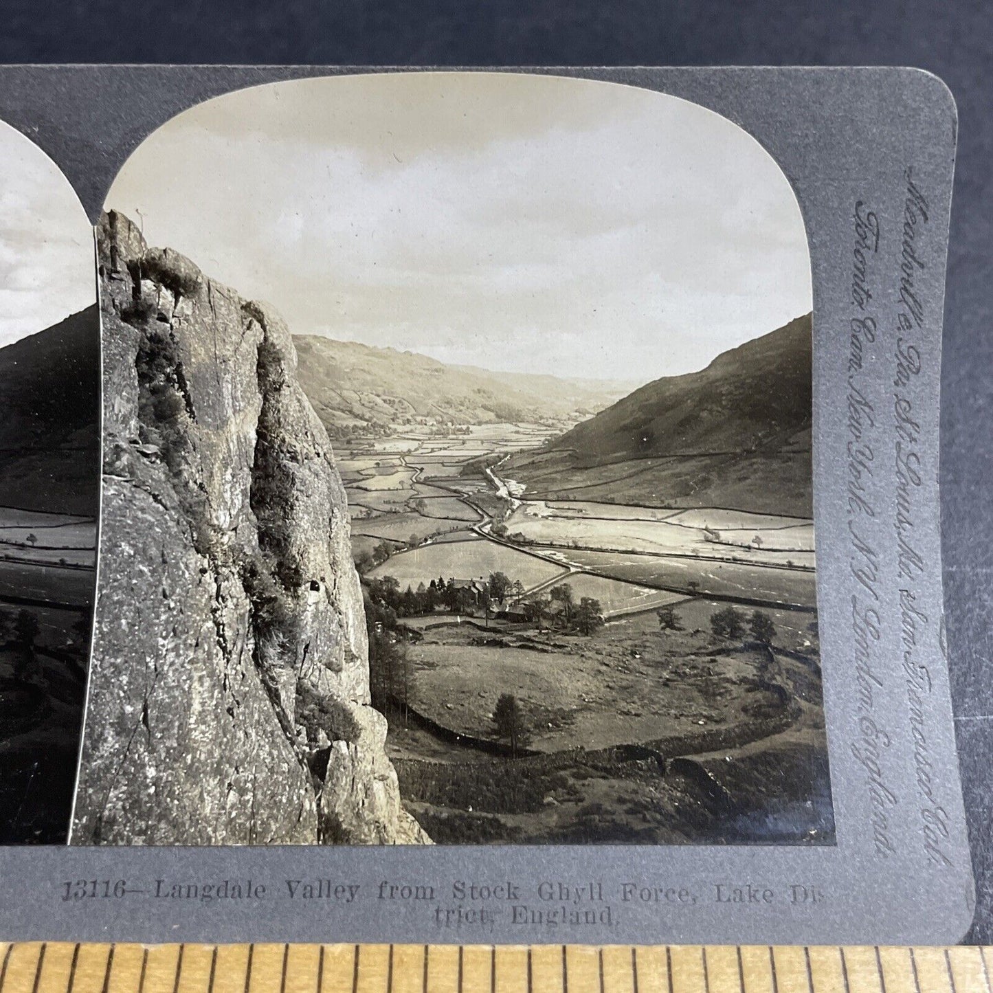 Antique 1904 Great Langdale Valley England Stereoview Photo Card P4552