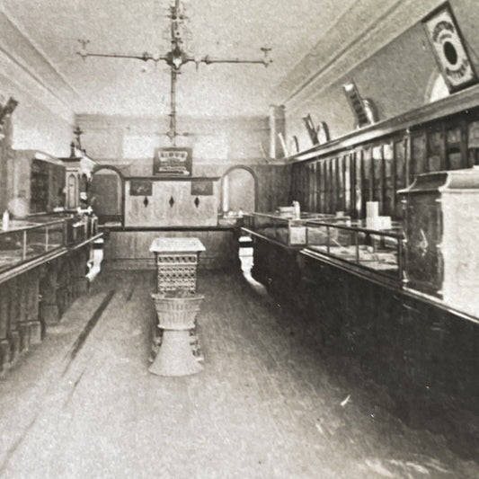 Vintage 1985 Interior Of An 1875 Pharmacy Stereoview Photo Card P1619