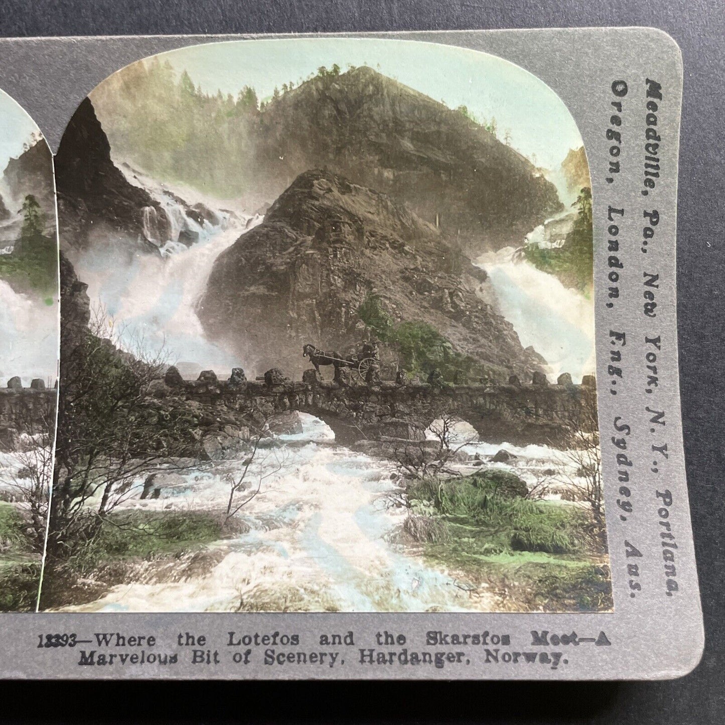 Antique 1906 Latefossen Skare Norway Stereoview Photo Card P1713